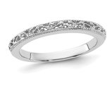 14K White Gold Filigree Wedding Ring Band