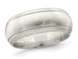 Men's 8mm Satin Finish Wedding Band Ring in Sterling Silver