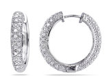 1/2 Carat (ctw I-J, I2-I3) Diamond Hoop Earrings in Sterling Silver