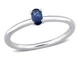 1/3 Carat (ctw) Blue Sapphire Solitaire Ring in 10K White Gold