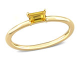 1/3 Carat (ctw) Yellow Sapphire Solitaire Baguette Ring in 10K Yellow Gold