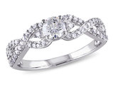 5/8 Carat (ctw H-I, I1-I2) Diamond Twist Engagement Ring in 14K White Gold