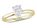1.00 Carat (ctw G-H, SI1-SI2) Diamond Pear-Cut Solitaire Ring in 14K Yellow Gold