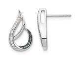 1/8 Carat (ctw) Enhanced Blue & White Diamond Drop Earrings in Sterling Silver