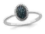 1/10 Carat (ctw) Blue Diamond Cluster Ring in Sterling Silver