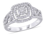 1/2 Carat (ctw I2-I3, H-I) Diamond Halo Engagement Ring in 10K White Gold