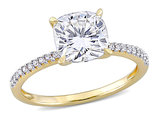 2.00 Carat (ctw) Lab-Created Moissanite Solitaire Engagement Ring 14K Yellow Gold