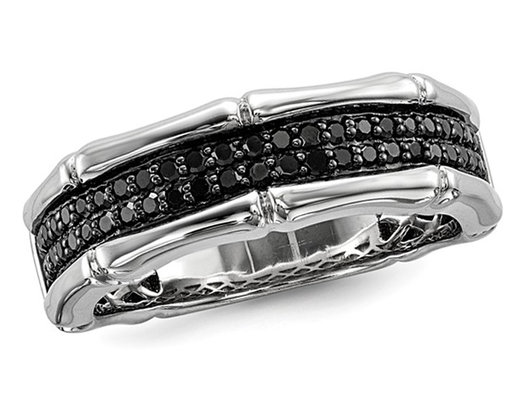 2/5 Carat (ctw) Black Diamond Band Ring in Sterling Silver