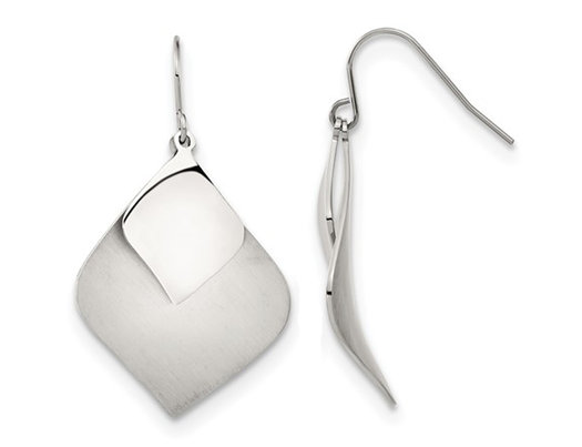 Stainless Steel Brushed and Polished Polished Earrings
