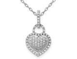 1/5 Carat (ctw) Diamond Heart Pendant Necklace in 14K White Gold with Chain