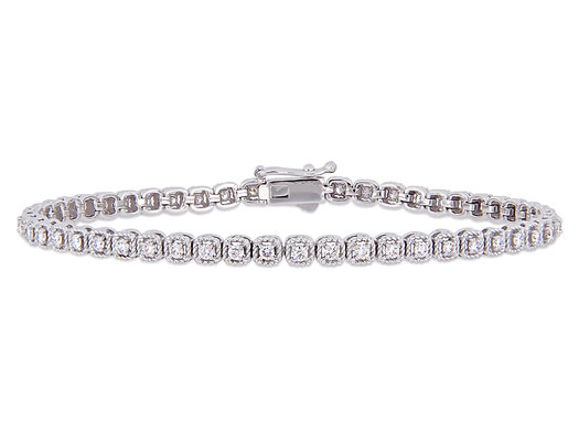 1.18 Carat (ctw I1-I2, H-I) Diamond Tennis Bracelet in 14K White Gold (7 Inches)
