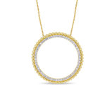 1/2 Carat (ctw I1-I2) Diamond Circle Pendant Necklace in 14K Yellow Gold with Chain
