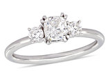 1.00 Carat (ctw H-I, I1-I2) Three-Stone Diamond Engagement Ring in 10K White Gold