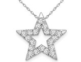 1/2 Carat (ctw H-I, SI1-SI2) Lab-Grown Diamond Star Charm Pendant Necklace in 14K White Gold with Chain