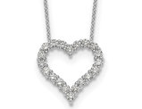 1.00 Carat (ctw VS1-VS2, E-F) Lab-Grown Diamond Heart Pendant Necklace in 14K White Gold with Chain