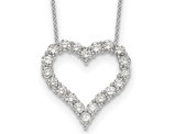 2.00 Carat (ctw VS1-VS2, E-F) Lab-Grown Diamond Heart Pendant Necklace in 14K White Gold with Chain