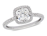 1.20 Carat (ctw I1-I2, H-I) Diamond Halo Engagement Ring in 14k White Gold