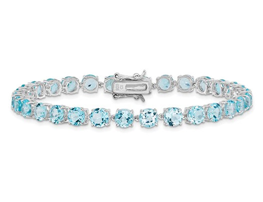 17.00 Carat (ctw) Blue Topaz Bracelet in Sterling Silver (7.00 Inches)