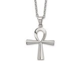 Stainless Steel Ankh Cross Pendant Necklace with Chain