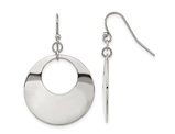 Stainless Steel Polished Circle Dangle Earrings