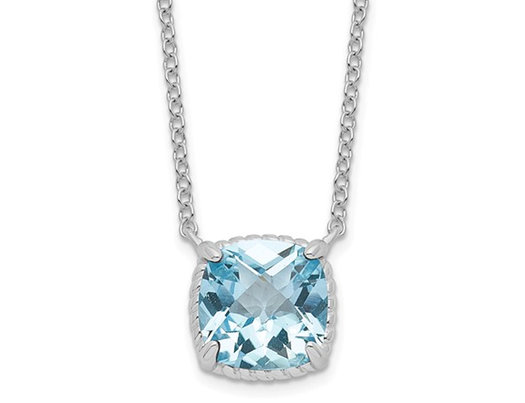 2.40 Carat (ctw) Swiss Blue Topaz Pendant Necklace in Sterling Silver