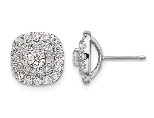 1.50 Carat (ctw SI1-SI2, G-H-I) Lab-Grown Diamond Halo Earrings in 14K White Gold