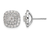 1.50 Carat (ctw SI1-SI2, G-H-I) Lab-Grown Diamond Halo Earrings in 14K White Gold