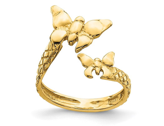 14K Yellow Gold Butterfly Toe Ring