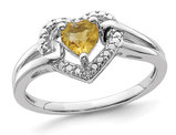 2/5 Carat (ctw) Whiskey Quartz Heart Ring in Sterling Silver