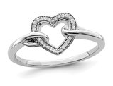 1/20 Carat (ctw) Diamond Heart Promise Ring in Sterling Silver