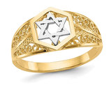 14K Yellow Gold Star of David Ring