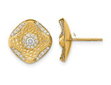 1/3 Carat (ctw) Diamond Square Weave Earrings in 14K Yellow Gold