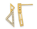 1/5 Carat (ctw) Diamond Stacked Triangle Earrings in 14K Yellow Gold