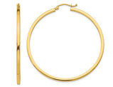 Large Hoop Earrings in 14K Yellow Gold 1 3/4 Inch (2.00 mm)