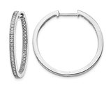 1/2 Carat (ctw) Diamond In-and-Out Hoop Earrings in 14K White Gold (2mm thick)