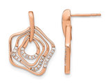 1/6 Carat (ctw) Diamond Swirl Post Earrings in 14K Rose Pink Gold