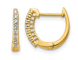 1/7 Carat (ctw) Diamond Hoop Earrings in 14K Yellow Gold