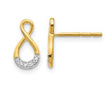14K Yellow Gold Infinity Drop Earrings with Diamond Accent