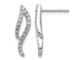 1/5 Carat (ctw) Diamond Wave Earrings in 14K White Gold