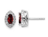 1/2 Carat (ctw) Garnet Halo Earrings in 14K White Gold Earrings with Lab-Grown Diamonds