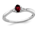 1/3 Carat (ctw) Garnet Ring in 14K White Gold