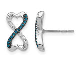 1/7 Carat (ctw) Diamond Infinity Heart Earrings in 14K White Gold