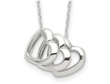Sterling Silver Triple Heart Necklace with Chain