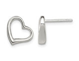 Sterling Silver Polished Open Heart Post Earrings