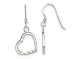 Sterling Silver Heart Dangle Post Earrings