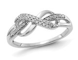 1/10 Carat (ctw) Diamond Infinity Ring in 14K White Gold