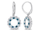 1.95 Carat (ctw) London Blue Topaz & White Topaz Circle Earrings in Sterling Silver