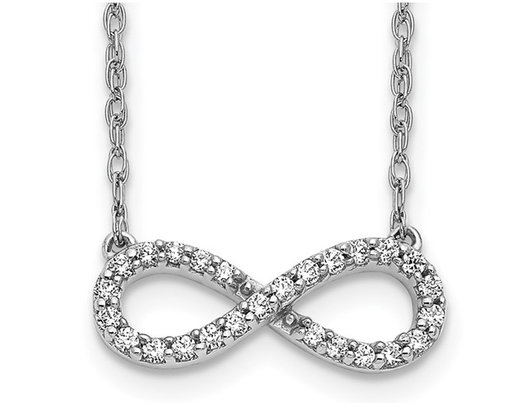 1/7 Carat (ctw) Diamond Infinity Necklace in 14K White Gold with Chain