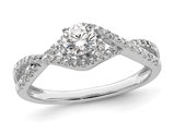 1/2 Carat (ctw I1-I2) Diamond Engagement By-Pass Ring in 14K White Gold