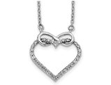 1/4 Carat (ctw) Lab-Grown Diamond Heart Infinity Necklace in 14K White Gold with Chain